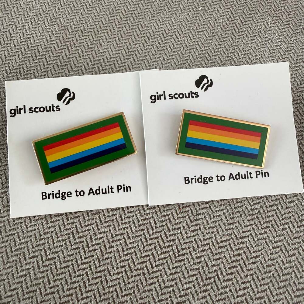 Girl Scouts Bridge to Adult Rainbow Pins Lot of 2 New on Original Cards